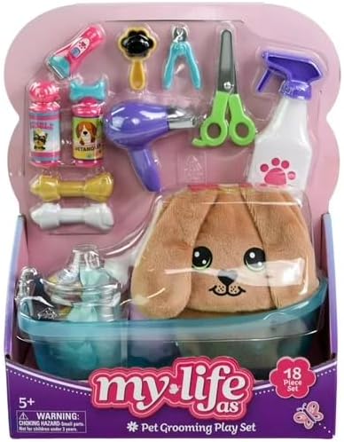 My Life As Pet Grooming Play Set for 18-inch dolls with 18 detailed accessories for pretend play.